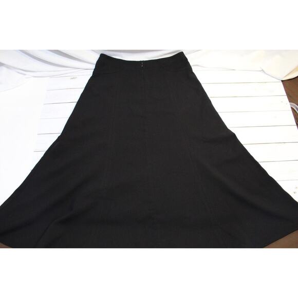 Cabi Women's 14 Black A-Line Midi Skirt Zip Eye Hook Closure - Picture 13 of 13